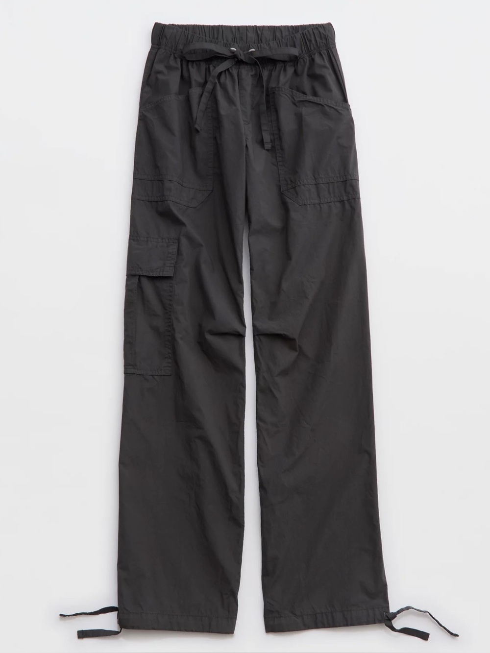 Aerie Avenue Baggy Cargo Pant In Smoked Grey Size Medium 100% Cotton